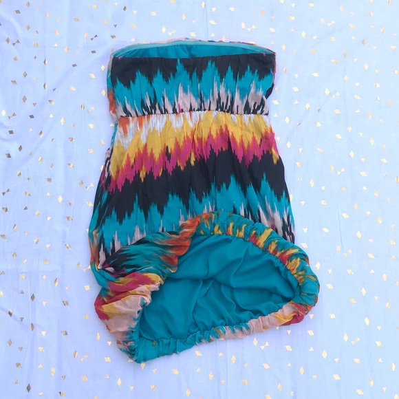 Charlotte Russe Tie Dye Strapless Dress S - Picture 6 of 12